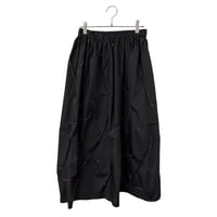 Prism grunge long gather skirt (black)