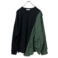 dress grunge half shirt （black × dark khaki）