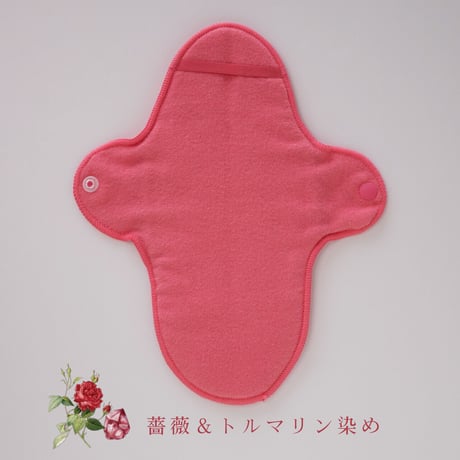 オーガニックコットンYUGAの布ナプキン/羽付きウイング　トルマリンと植物で染めた/ボタニカルワームウェア／羽付きウイング単品