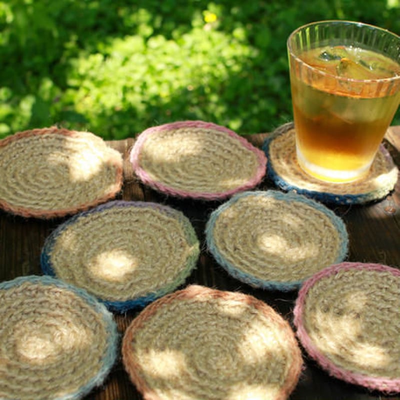 麻コースター ＊手編み・国内フェアトレード＊ | TEJAKULA-SALT