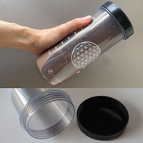 フラワーオブライフが素敵なシェイカー・水筒☆プレマルシェ×エンバランスコラボ premarchembalance シェイカー  ブラック/600ml/BPAフリー