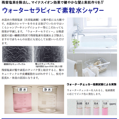 「素粒水」抗酸化力のある水！を作る　浴室シャワー浄活水器　ウオーターセラピイー☆お塩プレゼント☆マイナスイオンの癒しを☆ペットボトルに汲み置きして災害時の常備水にも！