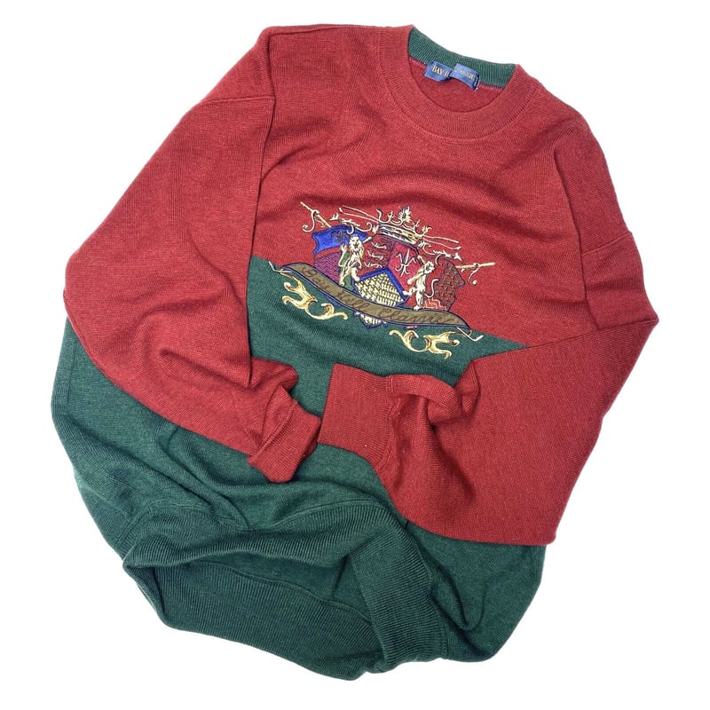 ヴィンテージ 90s ウィルソン ビッグロゴ刺繍 セーター ジャケット BAY HILL CLASSIC