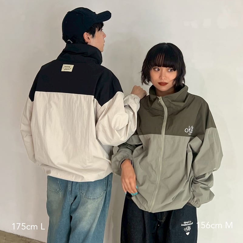 kaoyorinakami カオヨリナカミ　nylon jacket bicolor nylon jacket | kaoyorinakami