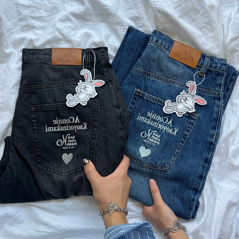 2枚セットkaoyorinakami カオヨリナカミデニムパンツ Mサイズ kaoyorinakami ジーンズ KYRN bear denim pants / カオヨリ