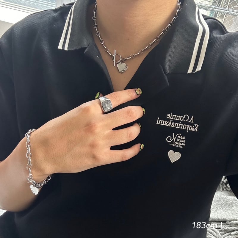 カオヨリナカミ　Connie HS polo shirt M ホワイト Connie knit polo shirt | kaoyorinakami