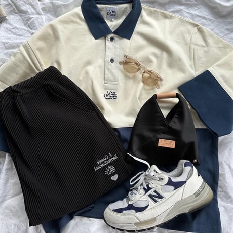 logo bi-color polo shirt