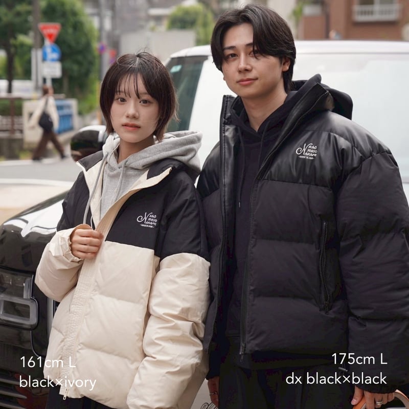 Kaoyorinakami ダウンジャケット Lサイズ ホワイト/ブラック panel blouson | kaoyorinakami
