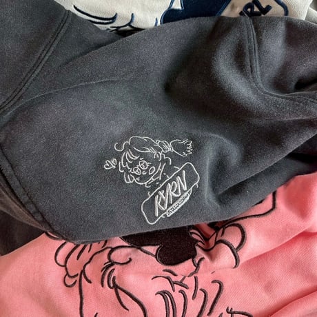 punch girl faded zip hoodie