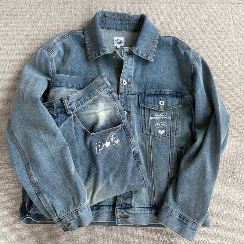 カオヨリナカミ Mサイズ punchbaby denim jacket | kaoyorinakami