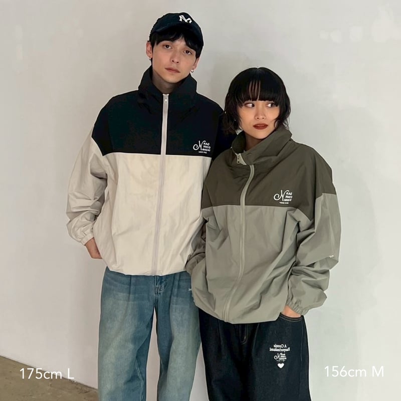 bicolor nylon jacket | kaoyorinakami