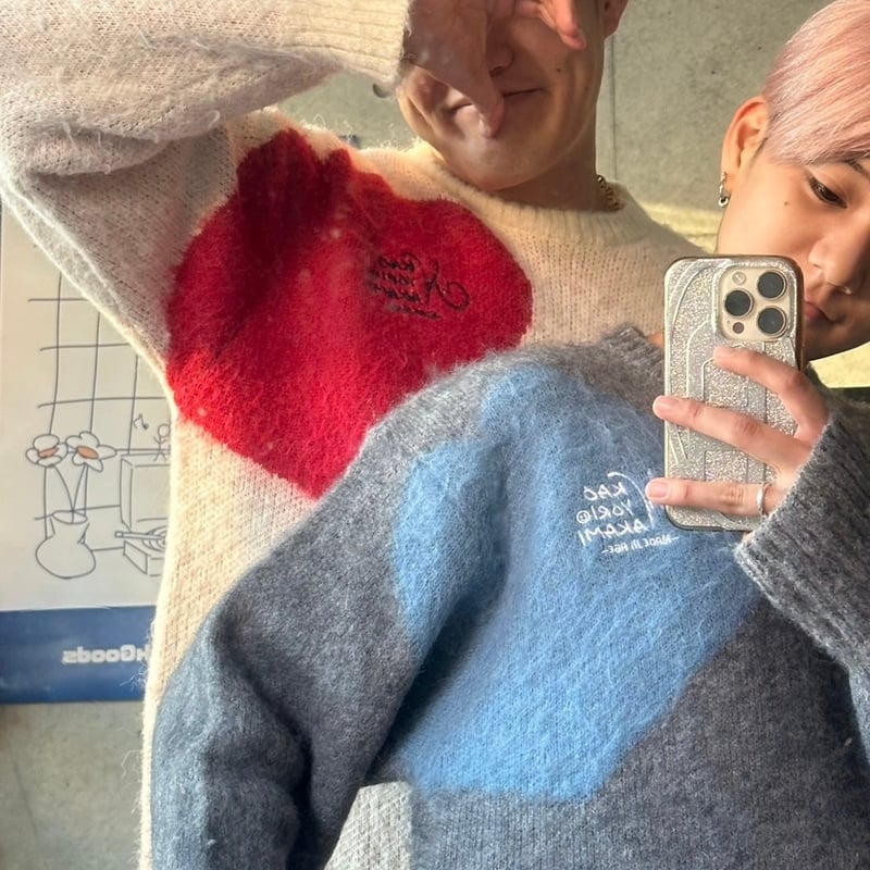 heart logo knit | kaoyorinakami heart logo knit | kaoyorinakami