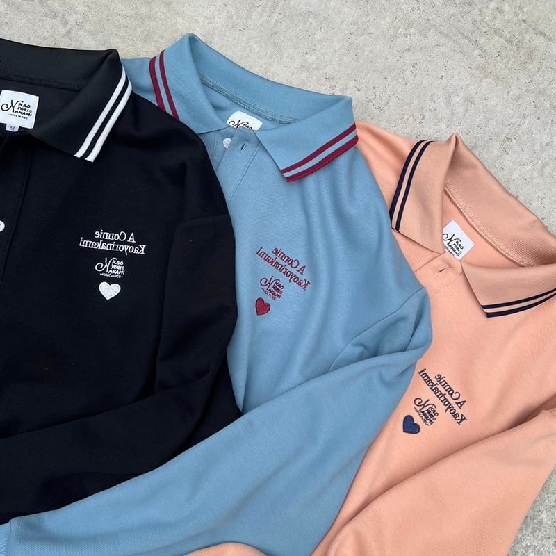 kaonaka Connie LS polo ポロシャツ L Connie LS polo | kaoyorinakami