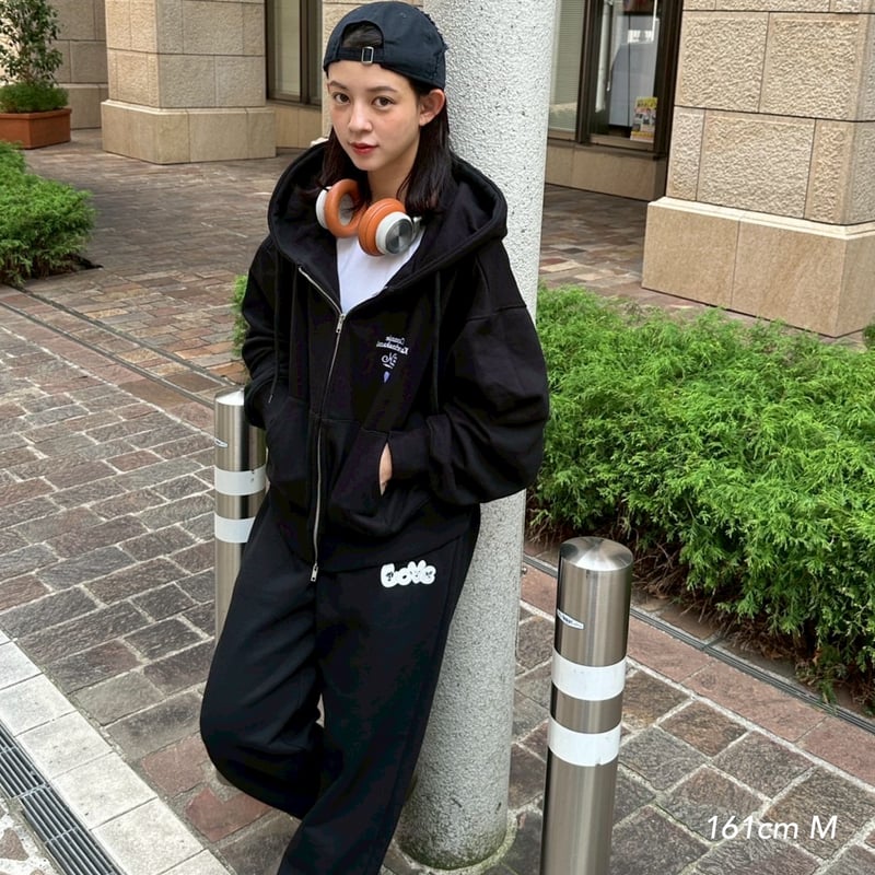 kaoyorinakamiセットアップ　黒 OUR LOVE sweat pants | kaoyorinakami