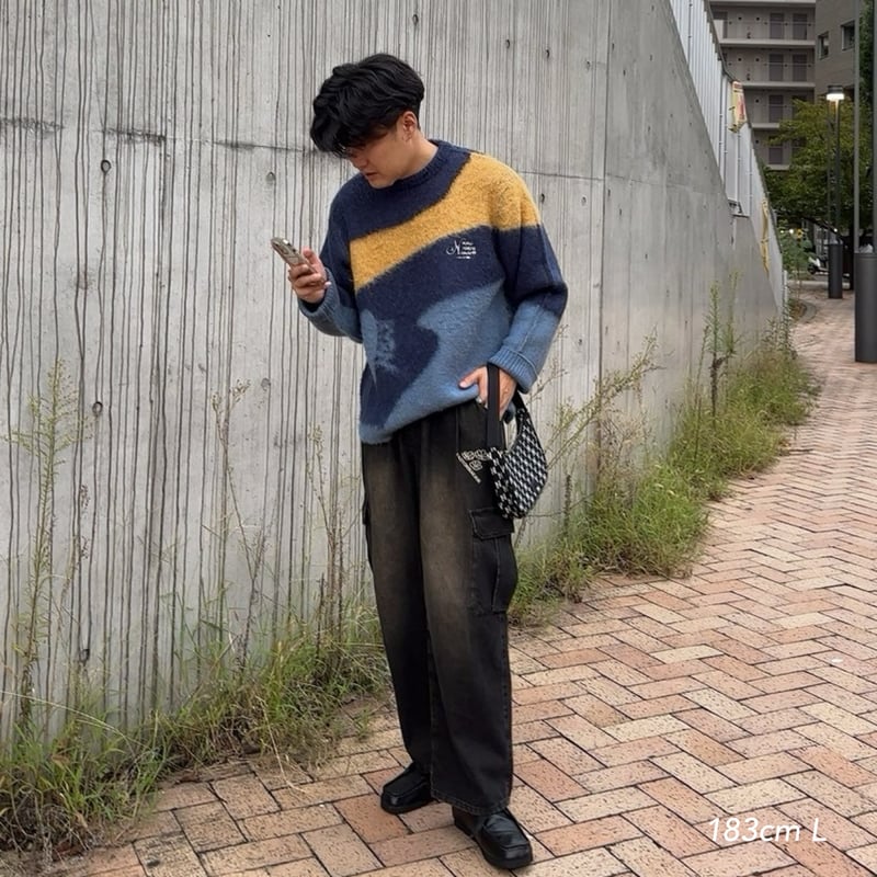 Lサイズ　kaoyorinakami marble logo knit marble logo knit | kaoyorinakami