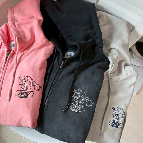 punch girl faded zip hoodie