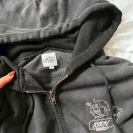 punch girl faded zip hoodie