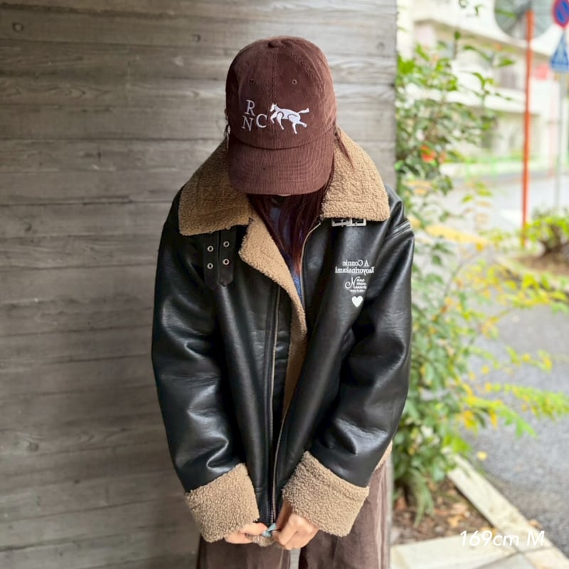 ジャケット・アウター kaoyorinakami logo leather like jacket Connie warmy jacket | kaoyorinakami