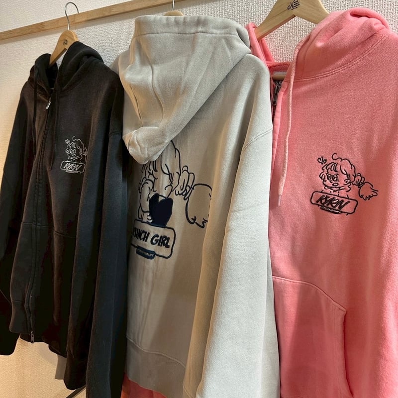 punch girl faded zip hoodie | kaoyorinakami