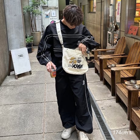 line nylon pants