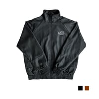 logo leather like jacket