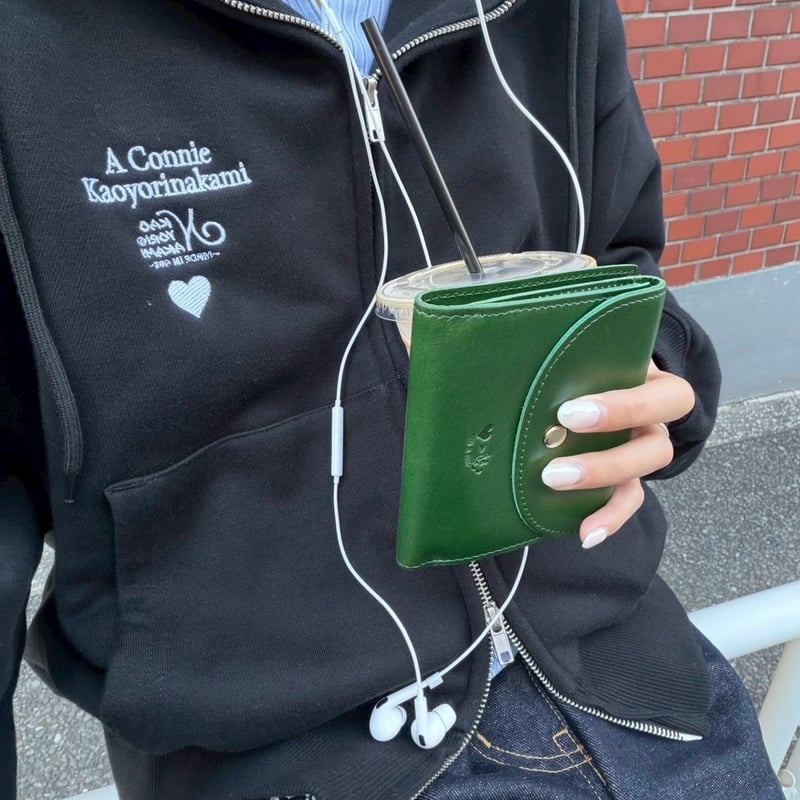 kaoyorinakami ☺︎<❤︎ leather wallet green ☺︎<❤︎ leather wallet | kaoyorinakami