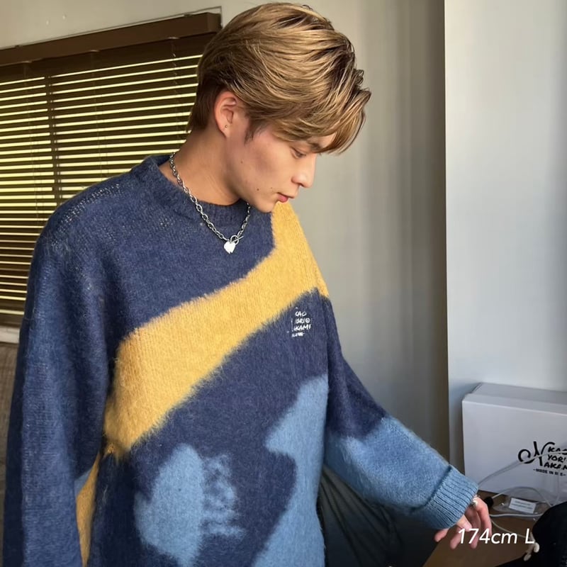 Lサイズ　kaoyorinakami marble logo knit marble logo knit | kaoyorinakami