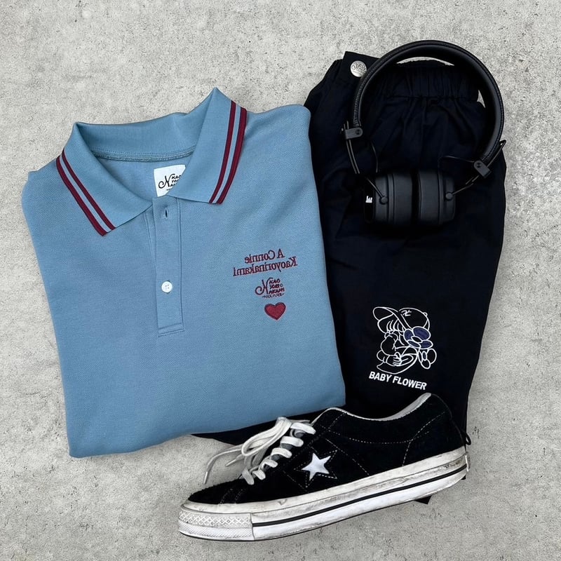 kaonaka Connie LS polo ポロシャツ L Connie LS polo | kaoyorinakami