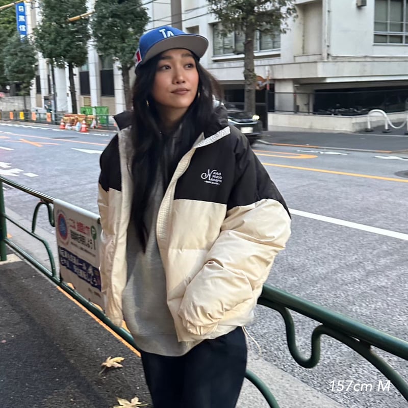 カオヨリナカミ　kaoyorinakami　ダウンジャケット　アイボリー panel blouson | kaoyorinakami