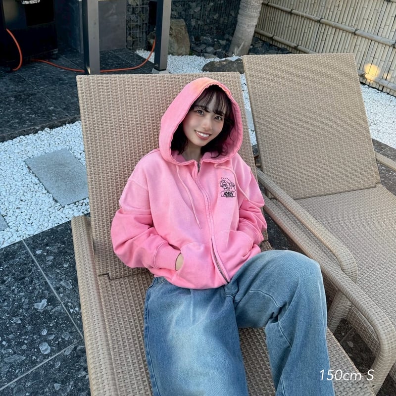 punch girl faded zip hoodie | kaoyorinakami