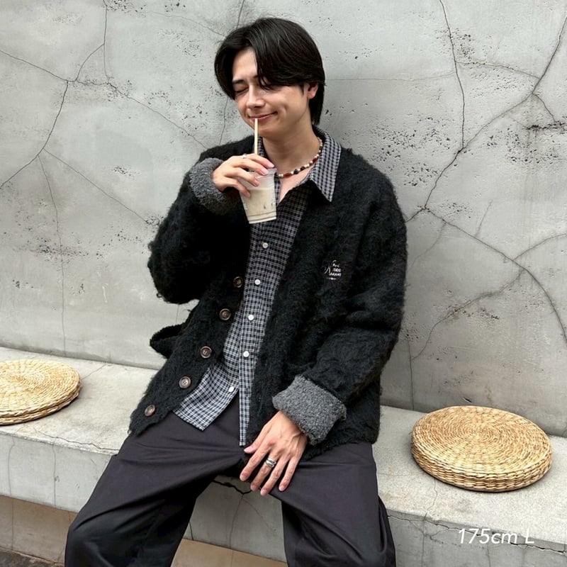 カオヨリナカミ　カーディガン logo soft mood cardigan | kaoyorinakami