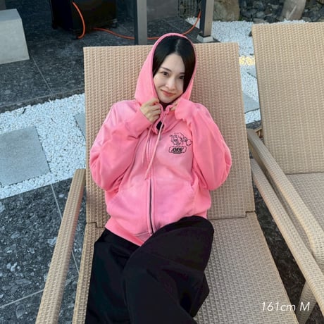 punch girl faded zip hoodie