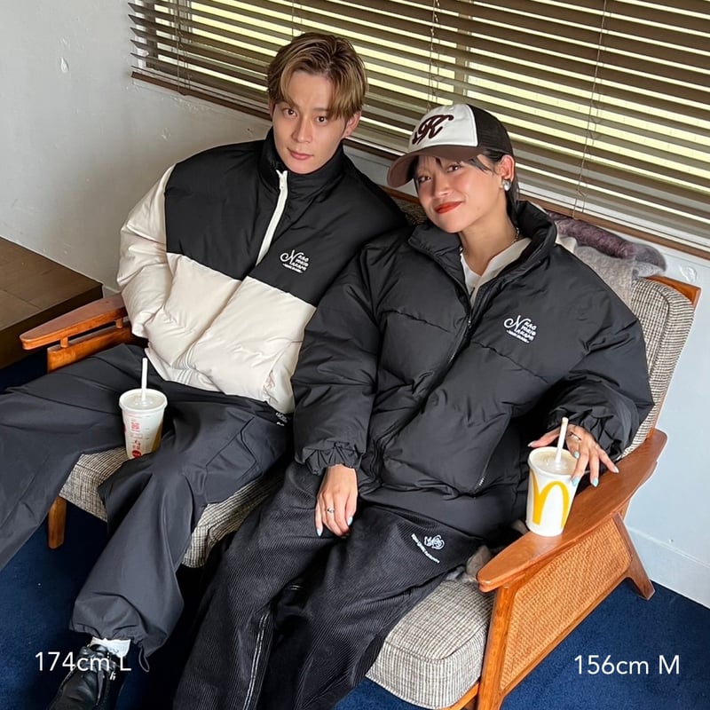 カオヨリナカミ panel blouson black×ivory Lサイズ - ジャケット  