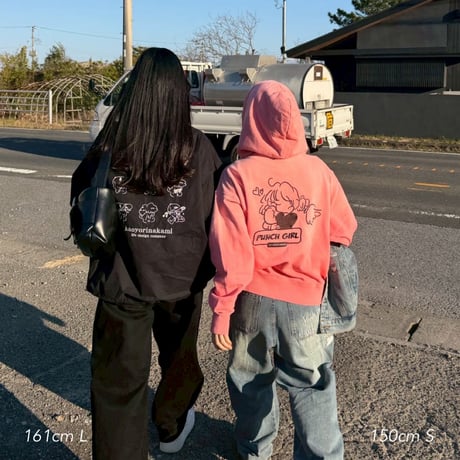punch girl faded zip hoodie