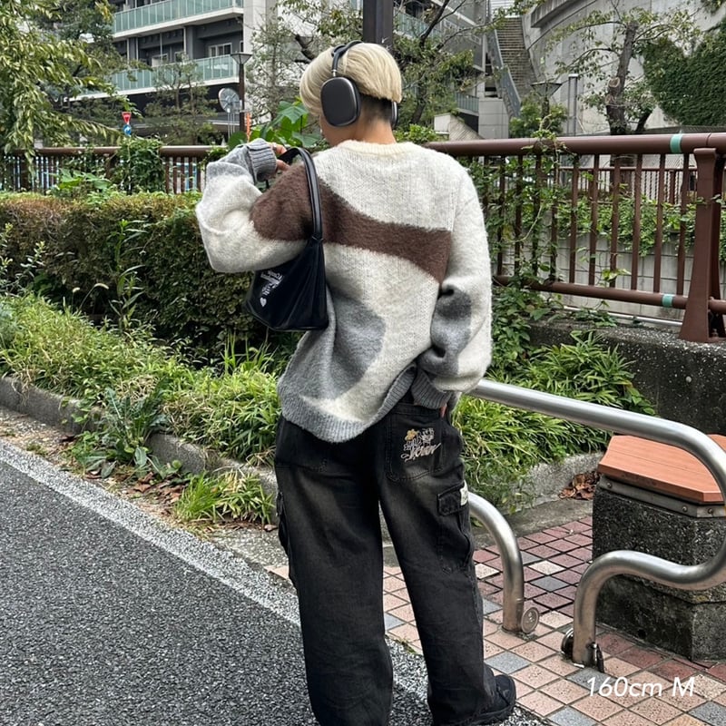 Lサイズ　kaoyorinakami marble logo knit marble logo knit | kaoyorinakami