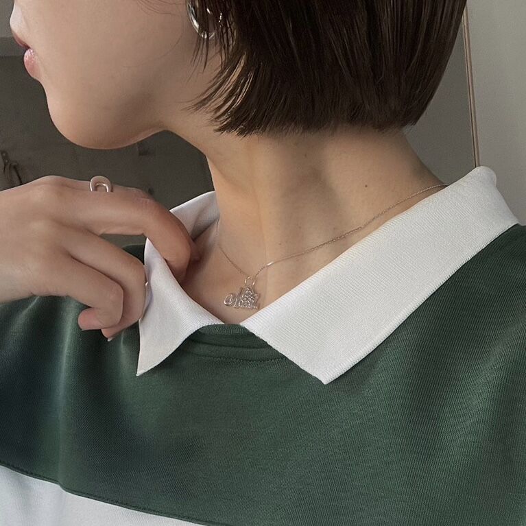 logo silver necklace | kaoyorinakami logo silver necklace | kaoyorinakami