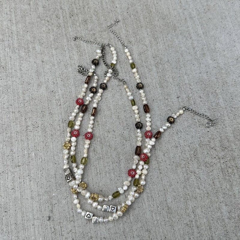 ☺︎＜❤︎ beads necklace | kaoyorinakami