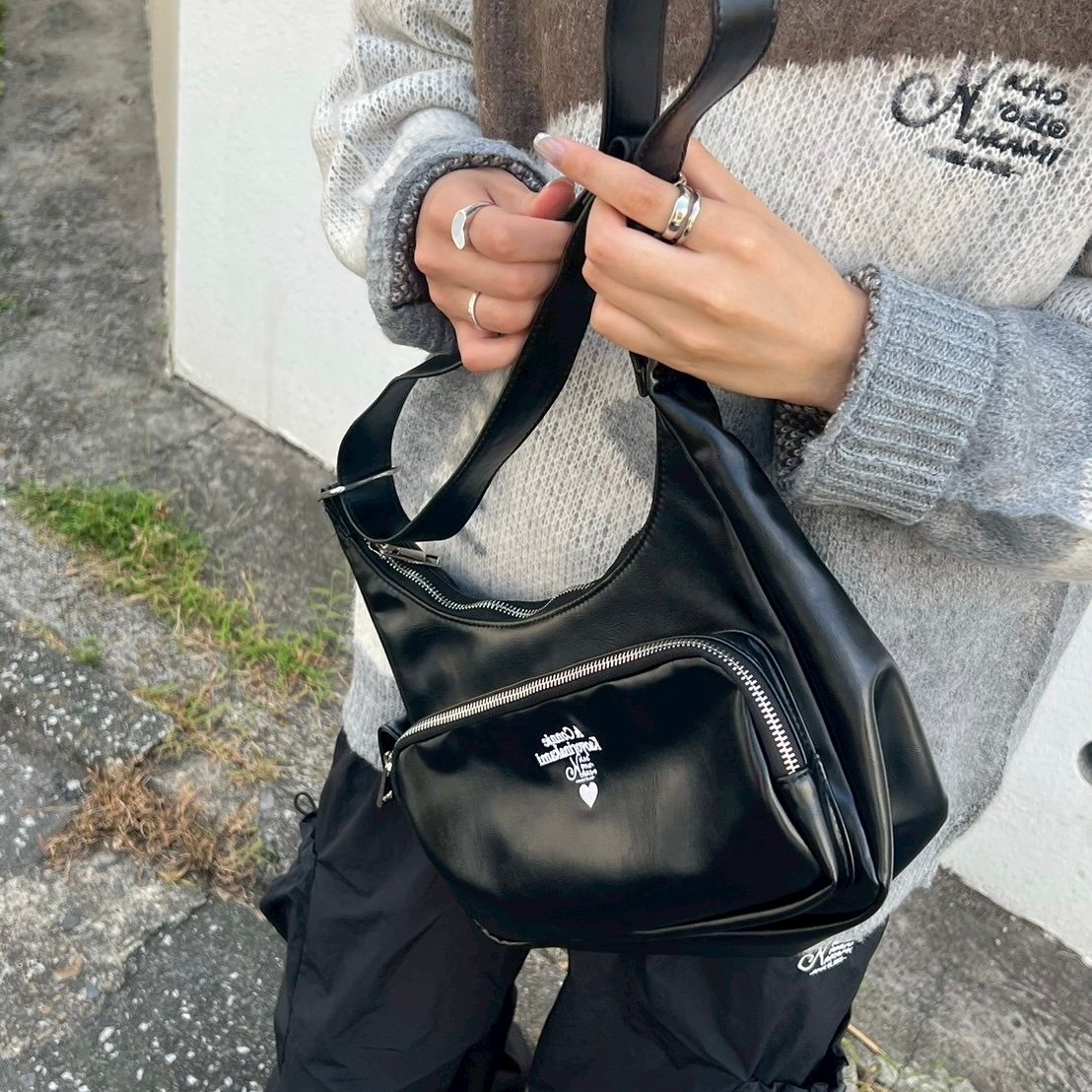カオヨリナカミ　Connie mini bag BLACK Connie mini bag | kaoyorinakami