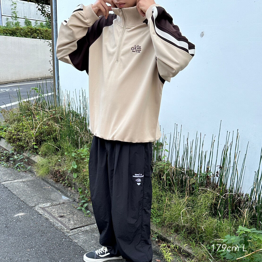 logo halfzip track shirt | kaoyorinakami