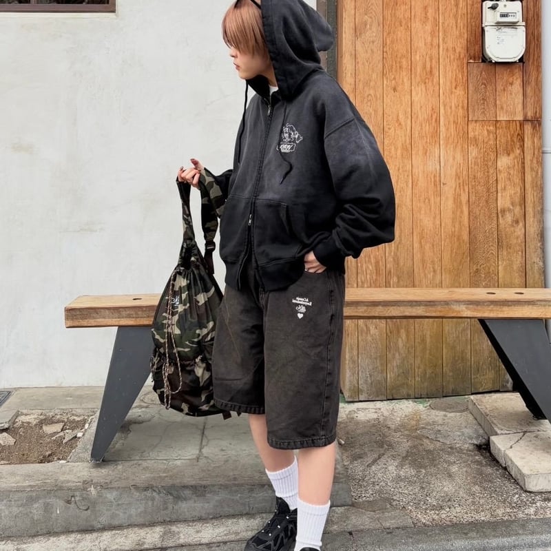 カオナカ kaoyorinakami 黒 中綿ジャケット ストリート flower reversible down jacket / フラワーリバーシブルダウン