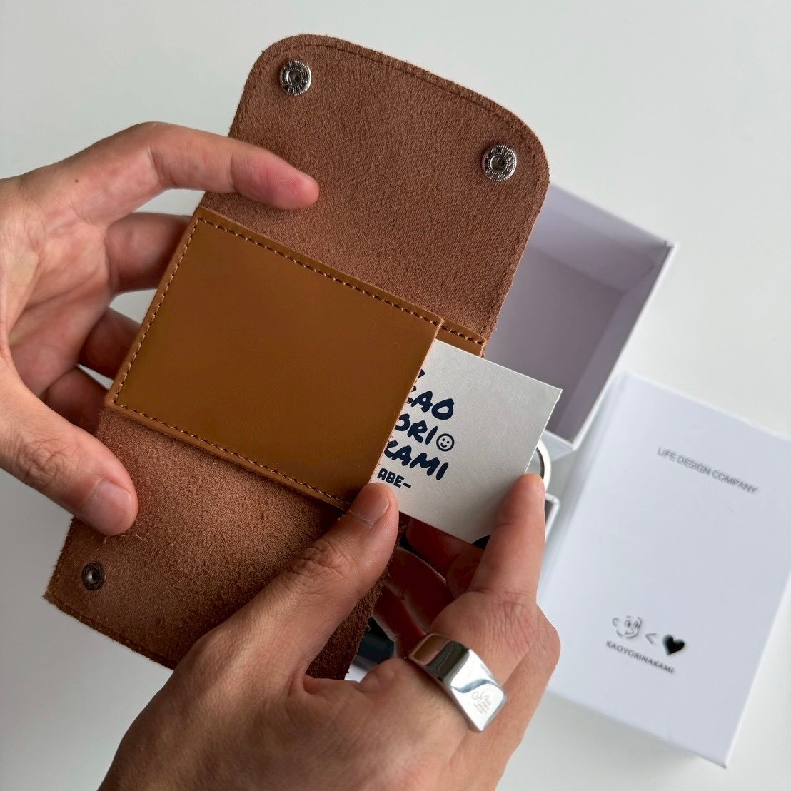 ブラウン　kaoyorinakami leather key case レザー ☺︎<❤︎ leather keycase | kaoyorinakami