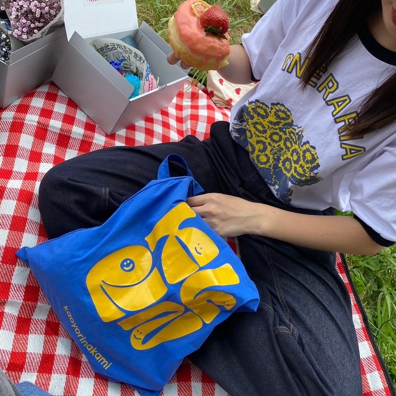 KUON 巾着バッグ 裂織り フォレストグリーン（KYRN color totebag  