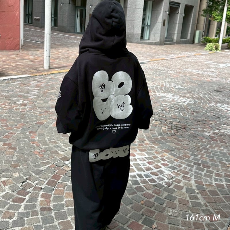 黒地 道中着 ほぼ新品 OUR LOVE zip hoodie | kaoyorinakami