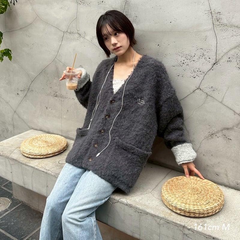 logo soft mood cardigan | kaoyorinakami