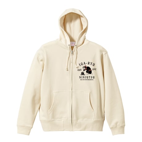 【再入荷無し】猫忍者ジップパーカー/NEKONINJA Zip Hoodie(NATURAL）