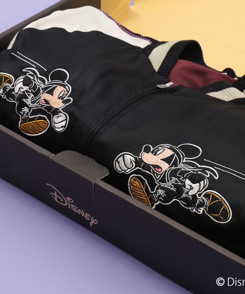 ミッキーマウス スカジャン ネイビー　黒 再入荷無し】伊賀くみひも MICKEYスカジャン/IGAKUMIHIMO MICKEY SU