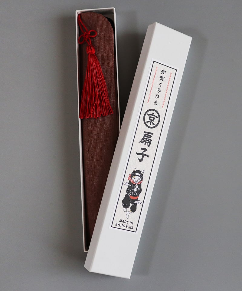 再入荷無し】伊賀くみひも京扇子 猫忍者/IGA KUMIHIMO KYOSENSU NEKO