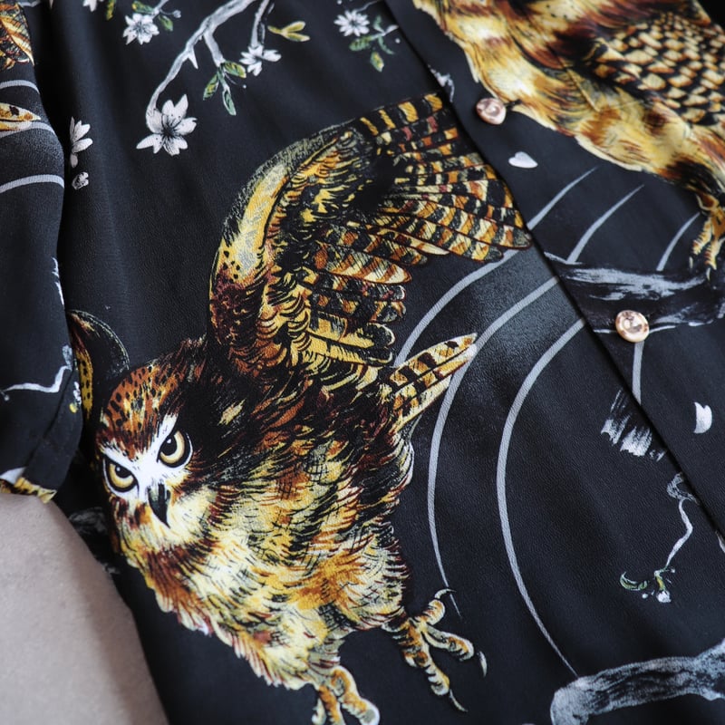 伊賀くみひもアロハシャツ 梟（半袖）/IGA KUMIHIMO ALOHA-SH OWL（SH