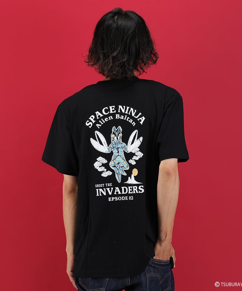 再入荷なし】宇宙船×バルタン星人Tシャツ/ALIEN BALTAN T-shirts(BLA
