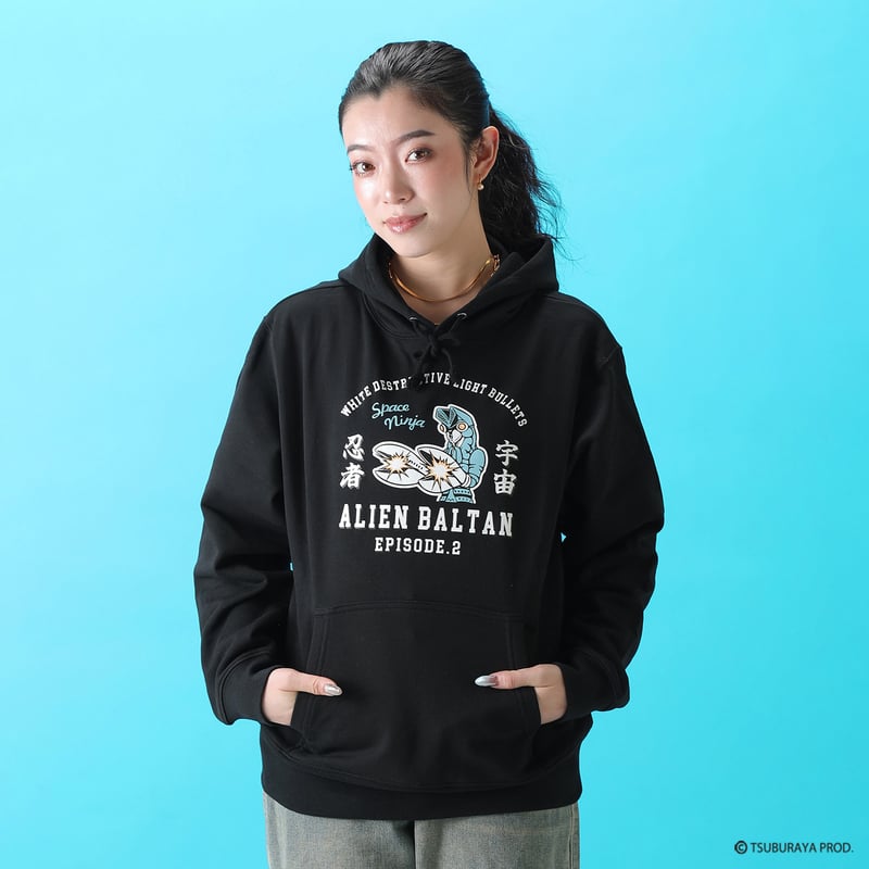 バルタン星人パーカー2025/ALIEN BALTAN Hoodie(BLACK） | 伊賀の